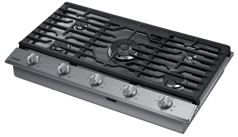 Surface de cuisson à gaz Samsung de 36 po avec brûleur double – NA36K6550TS