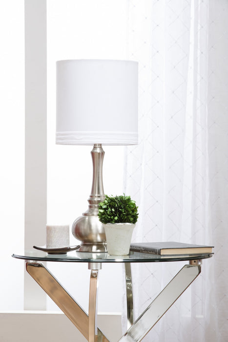 Lampe de table de 23 po nickel brossé