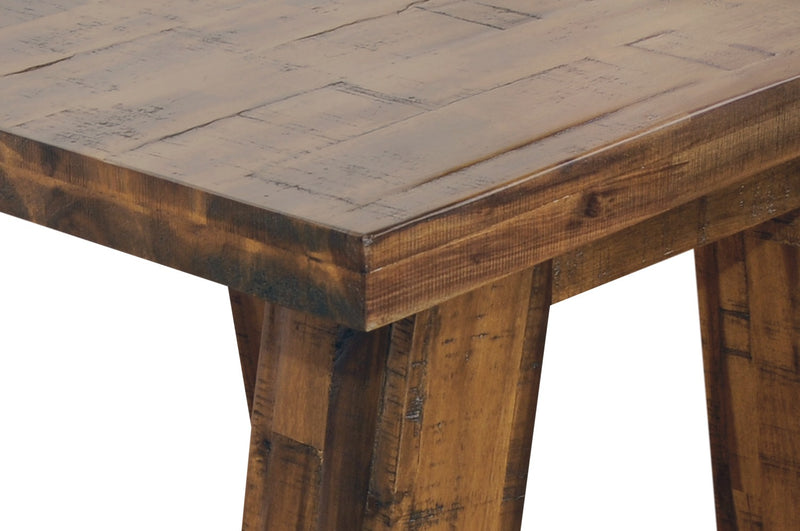 Table de bout rustique Galeveston de 22 po avec tablette - bois à grain de bois brun