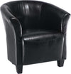 Fauteuil d’appoint Ethan de style gondole de 31 po en similicuir avec pattes en bois - noir