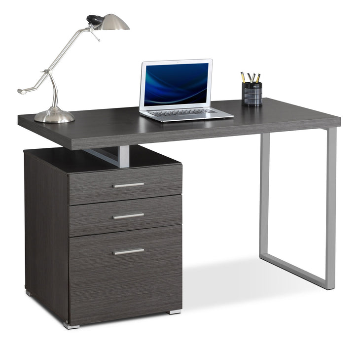 Bureau d’ordinateur Rimini de 48 po à 3 tiroirs - gris