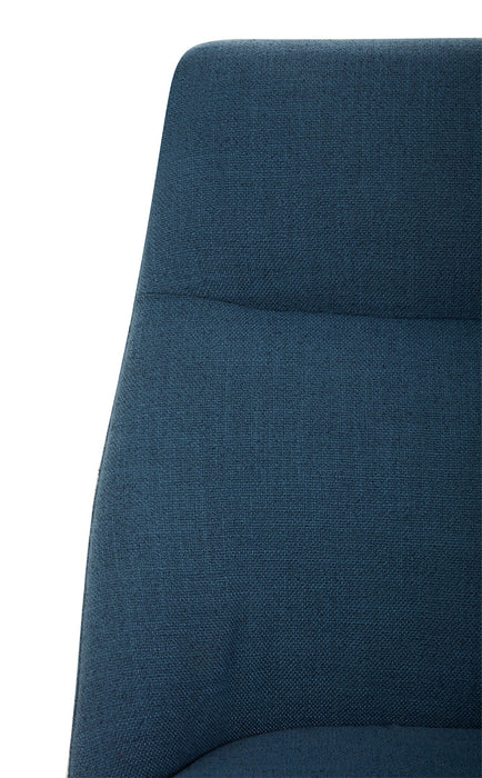 Chaise de salle à manger Gabi en tissu d’apparence lin - bleue