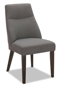  Chaise de salle à manger Gabi en tissu d’apparence lin - anthracite