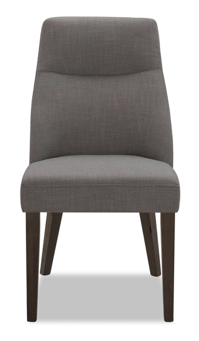 Chaise de salle à manger Gabi en tissu d’apparence lin - anthracite