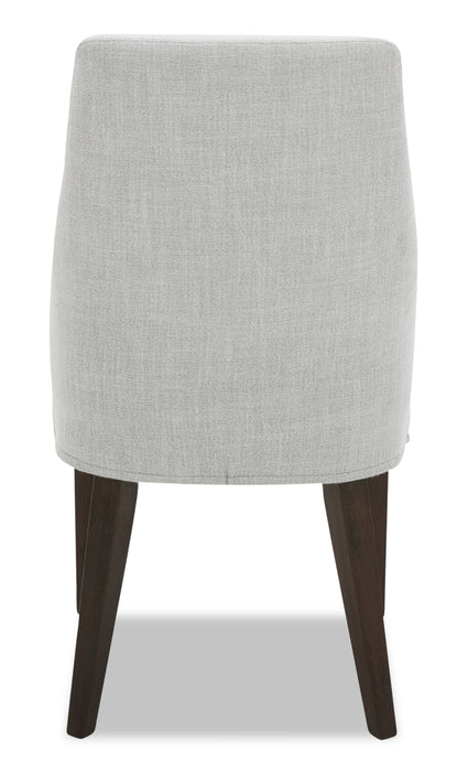 Chaise de salle à manger Gabi en tissu d’apparence lin - grise