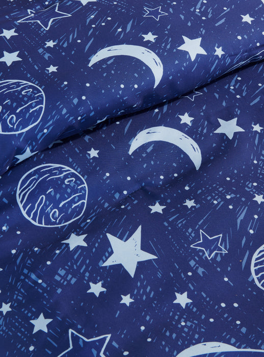 Ensemble d'édredon Galaxy 3 pièces pour lit simple - bleu