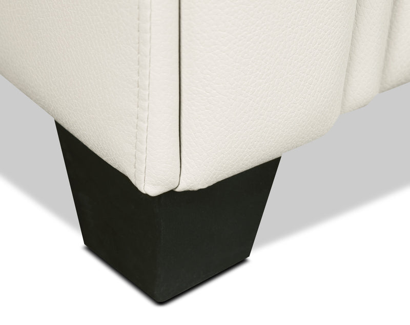 Sofa Andi de 40 po en tissu d’apparence cuir avec capitonnage - beige