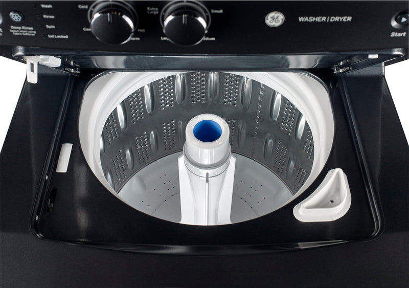Tour de lavage SpaceMakerMC électrique GE avec laveuse de 4,4 pi³ et sécheuse de 5,9 pi³ - GUD37ESMMDG