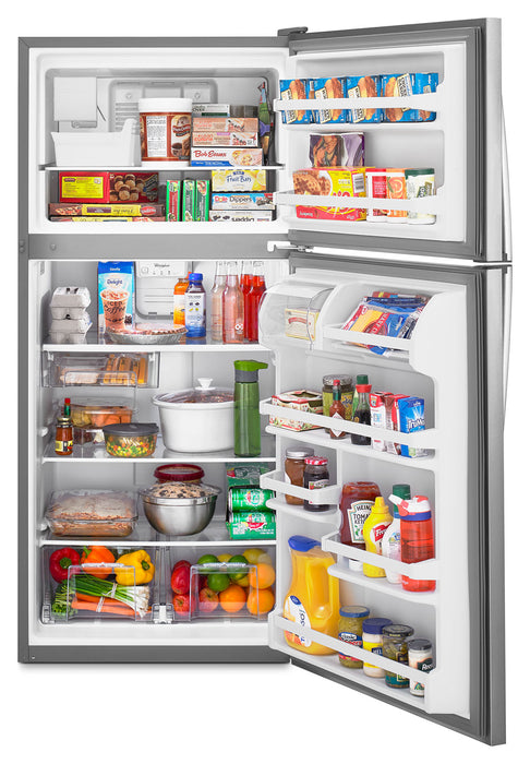 Réfrigérateur Whirlpool de 18,2 pi³ et de 30 po à congélateur supérieur - acier inoxydable monochrome - WRT318FZDM
