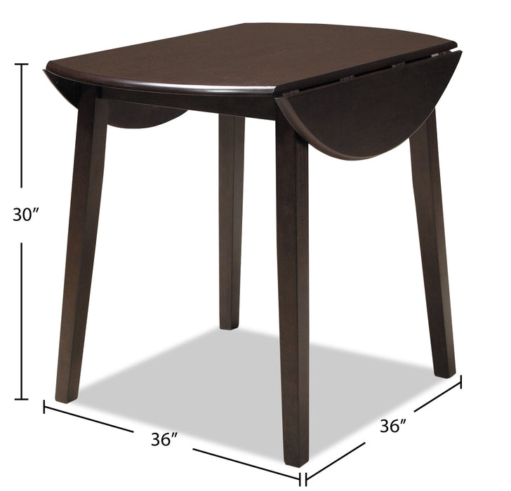 Table de salle à manger ronde Hammis de 36 po (L) à abattant - brune