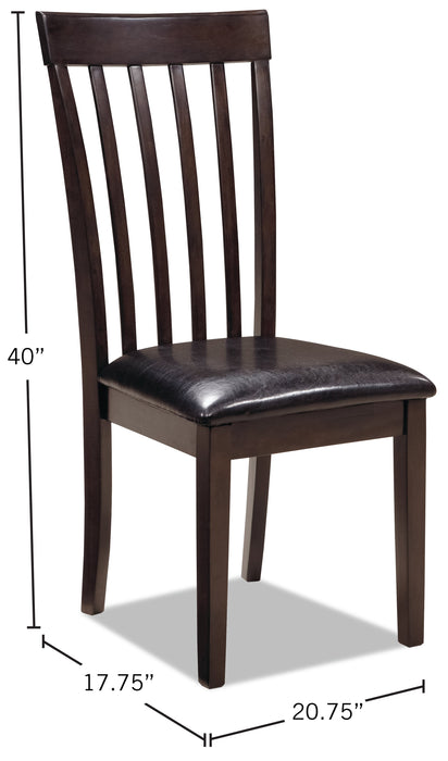 Ensemble de salle à manger Hammis 3 pièces avec table ronde de 36 po (L) à abattant et 2 chaises - brun