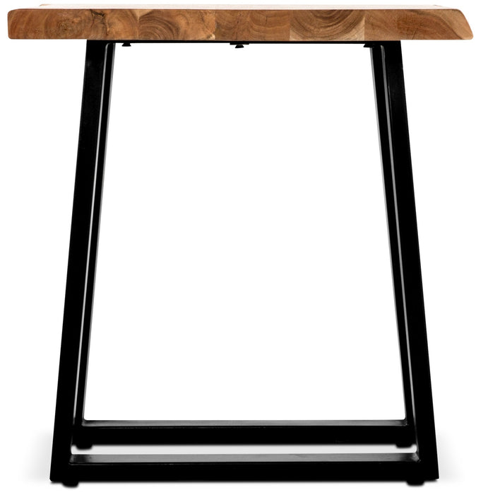 Table de bout rustique Agra de 24 po - brune et noire avec pattes en fer