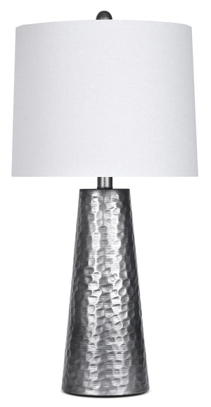 Lampe de table rétro de 26 po en métal martelé