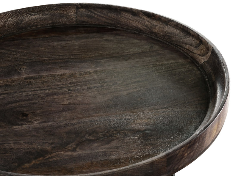Table d'appoint ronde Nashik de 24 po - gris-brun