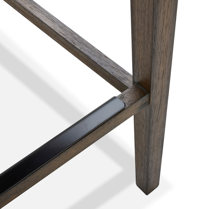 Tabouret bar Quinn en tissu de cuir végétalien - brun