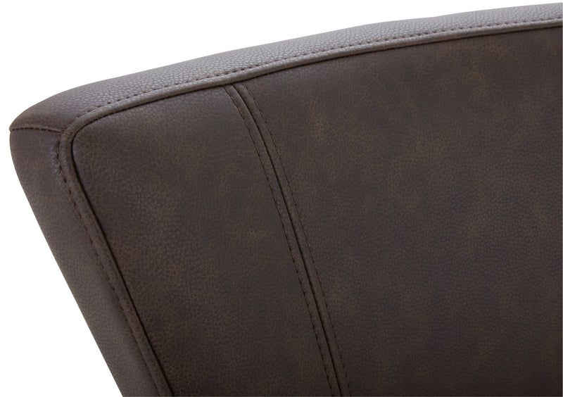 Tabouret 26 po Quinn de hauteur comptoir en tissu de cuir végétalien - brun