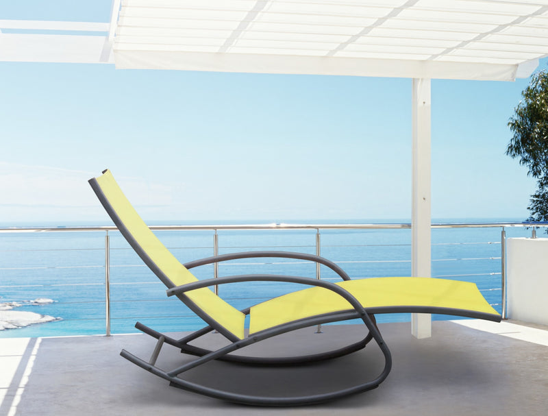 Chaise longue berçante Kerlaz - citron 