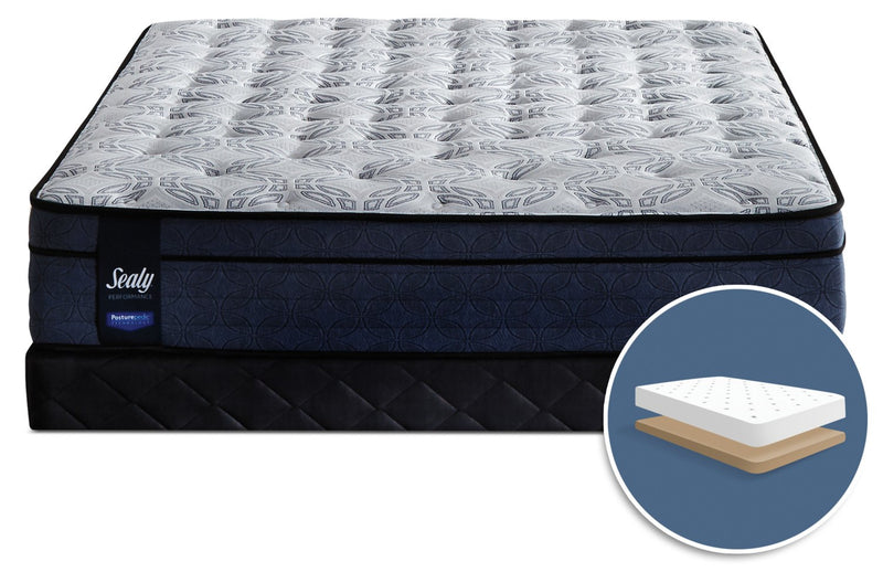 Ensemble matelas ferme Euro-plateau à profil bas Erindale Posturepedic Sealy pour très grand lit