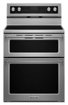 Cuisinière électrique KitchenAid de 6,7 pi³ avec autonettoyage et four double - acier inoxydable - YKFED500ESS