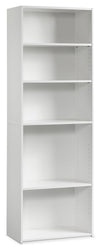 Bibliothèque Boston de 24,75 po à 5 tablettes - blanche