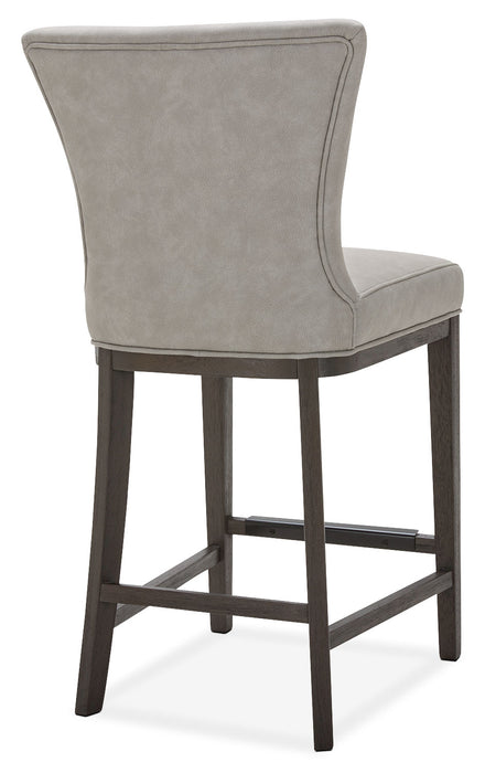 Tabouret Quinn de hauteur comptoir en tissu de cuir végétalien - taupe