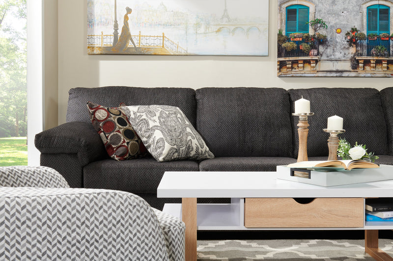 Table à café moderne Izaac de 47,25 po avec rangement et tablette - blanche et brune 