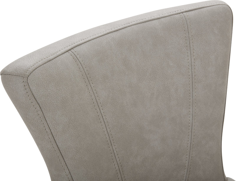 Tabouret Quinn de hauteur comptoir en tissu de cuir végétalien - taupe