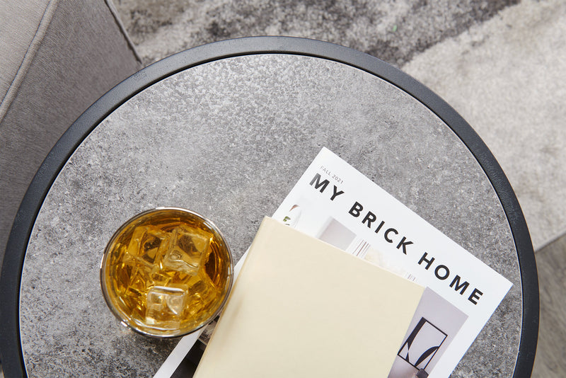 Table de fauteuil Jacki de 18,25 po - apparence pierre grise