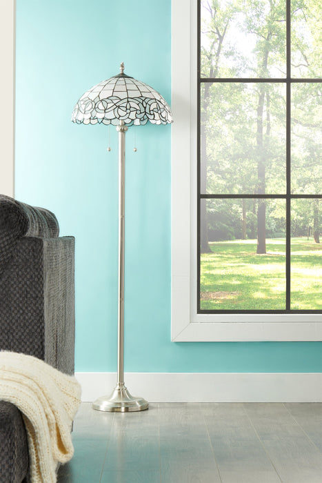 Lampe à pied Jasmin de 63 po de style Tiffany avec verre soufflé à la main