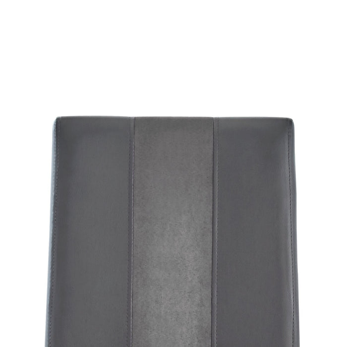 Chaise de salle à manger Jaye en tissu de cuir végétalien et en métal - grise