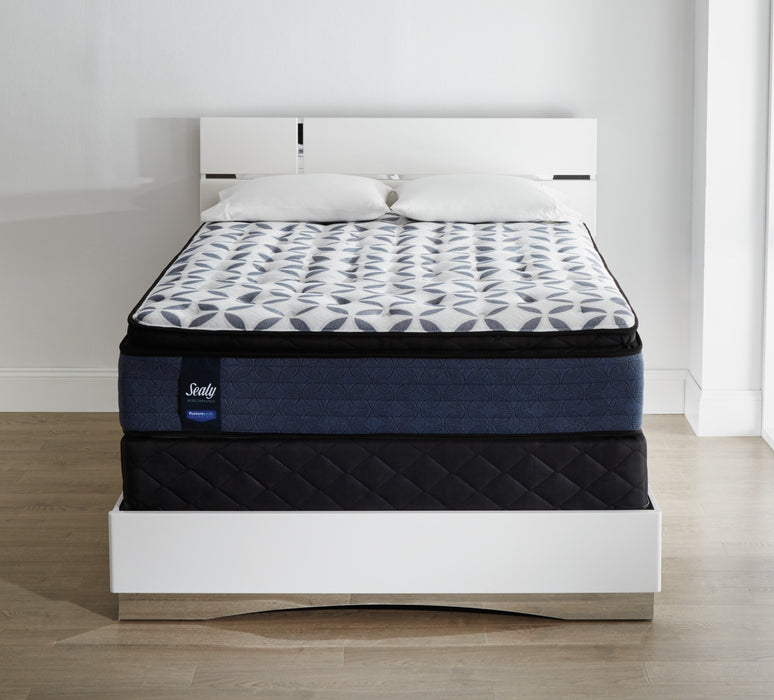 Ensemble moelleux à plateau-coussin divisé à profil bas Kingsmill Posturepedic Sealy pour grand lit