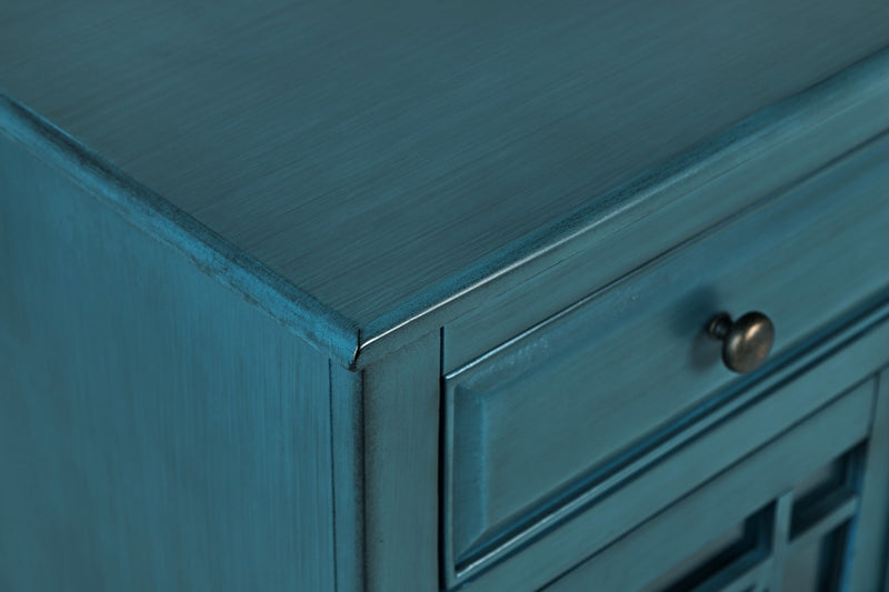 Armoire décorative Marseille de 32 po avec tiroir - bleu antique