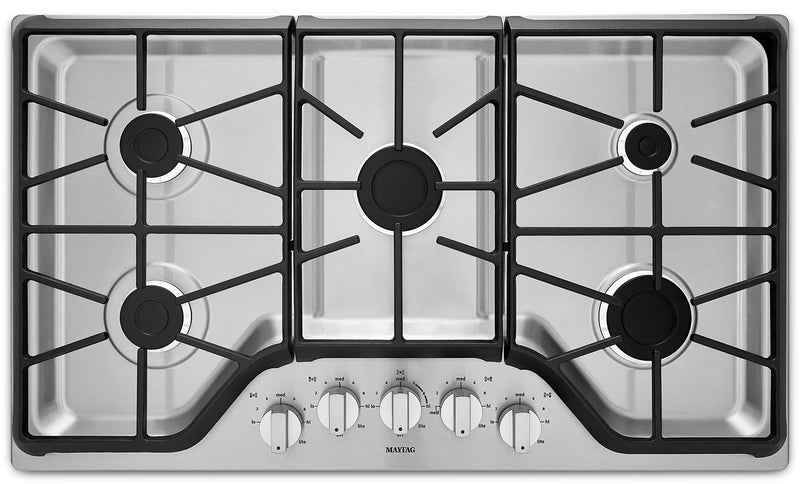 Surface de cuisson à gaz Maytag de 36 po à 5 éléments - acier inoxydable - MGC7536DS
