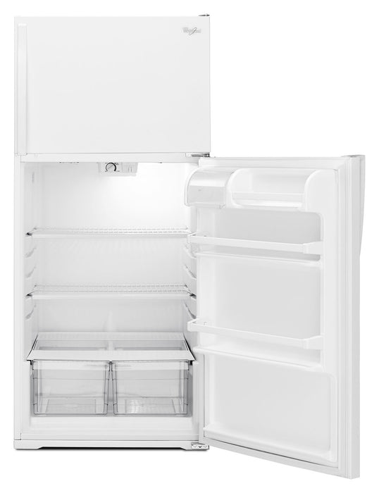 Réfrigérateur Whirlpool de 14,3 pi³ et de 28 po à congélateur supérieur - blanc - WRT134TFDW