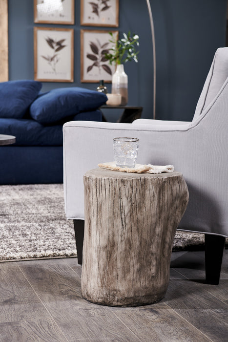 Table d'appoint Jordy de 15 po en imitation de bois - argentée