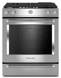  Cuisinière électrique KitchenAid de 7,1 pi³ avec technologie AquaLiftMD et autonettoyage - acier ino…