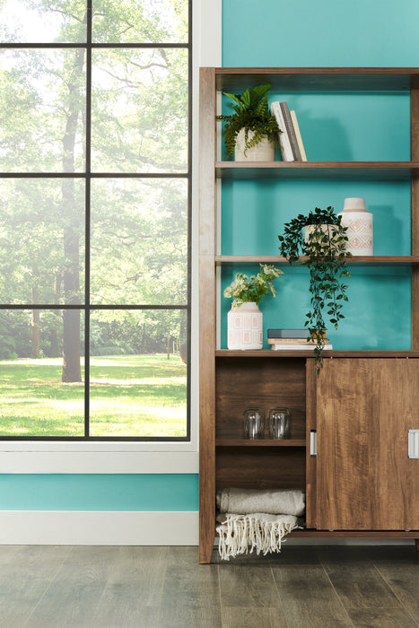 Bibliothèque Jude de 36 po à 3 tablettes avec armoire - noisette