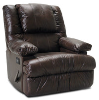 Fauteuil de massage inclinable 5598  en cuir véritable avec accoudoirs de rangement - chocolat