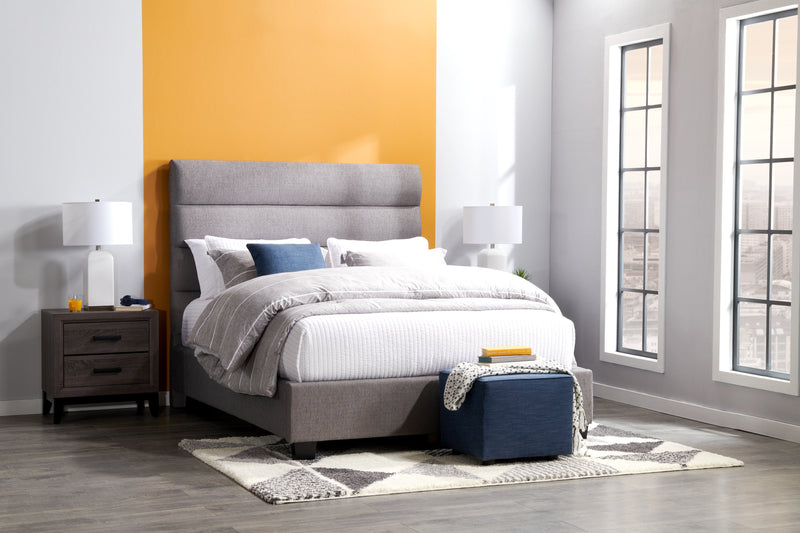 Table de nuit Kate de 23,6 po (L) x 24,8 po (H) à 2 tiroirs - gris-brun