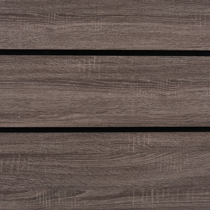 Ensemble de chambre à coucher Kate 5 pièces avec lit, commode et miroir, gris-brun - format très grand lit