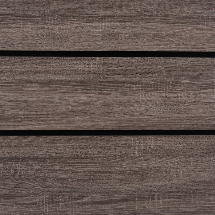 Lit à panneau Kate avec tête de lit et cadre de lit, gris-brun - format grand lit