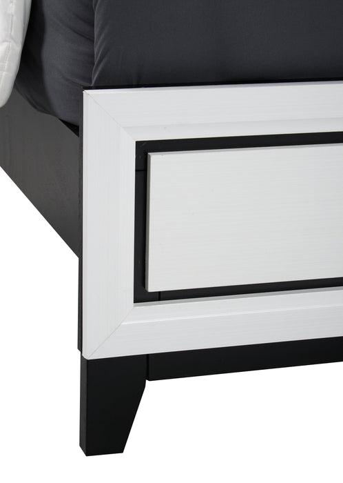 Ensemble de chambre à coucher Kate 6 pièces avec lit, commode, miroir et table de nuit, blanc - format grand lit