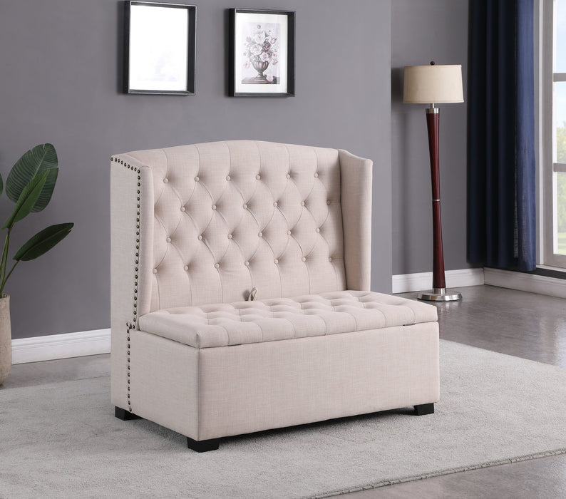 Banc de rangement à oreilles Katie de 45,75 po - blanc