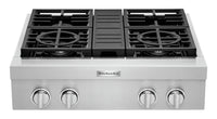 Surface de cuisson à gaz KitchenAid de 30 po à 4 éléments - acier inoxydable - KCGC500JSS