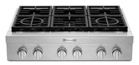  Surface de cuisson à gaz KitchenAid de 36 po à 6 éléments - acier inoxydable - KCGC506JSS