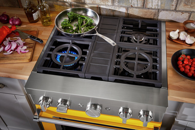 Cuisinière intelligente à gaz KitchenAid de 4,1 pi³ avec autonettoyage - poivron jaune - KFGC500JYP