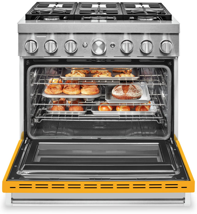 Cuisinière intelligente hybride KitchenAid de 5,1 pi³ avec autonettoyage - poivron jaune - KFDC506JYP