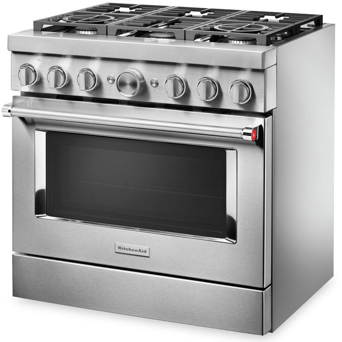 Cuisinière intelligente à gaz KitchenAid de 5,1 pi³ avec autonettoyage - acier inoxydable - KFGC506JSS