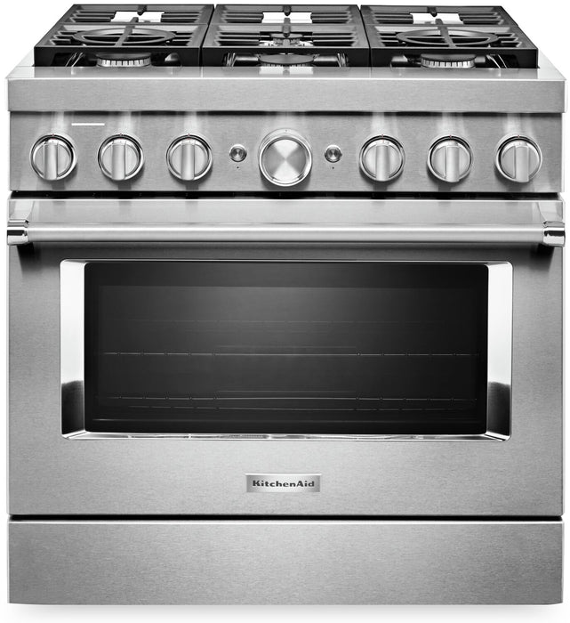 Cuisinière intelligente à gaz KitchenAid de 5,1 pi³ avec autonettoyage - acier inoxydable - KFGC506JSS