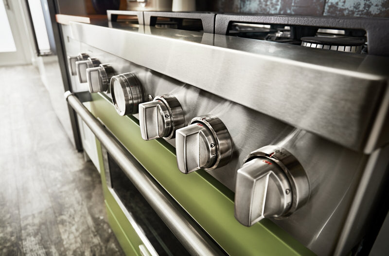 Cuisinière intelligente hybride KitchenAid de 5,1 pi³ avec autonettoyage - crème d’avocat - KFDC506JAV